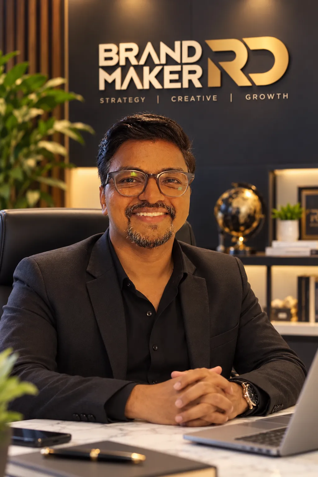 Rupesh Dharmik, Founder & CEO of Brandmaker RD, at his desk
